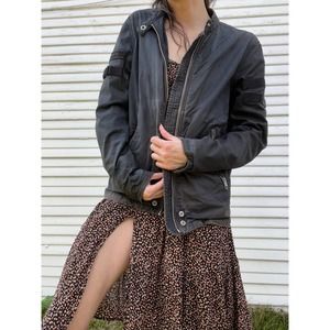 Diesel Black Cotton Moto Jacket Small